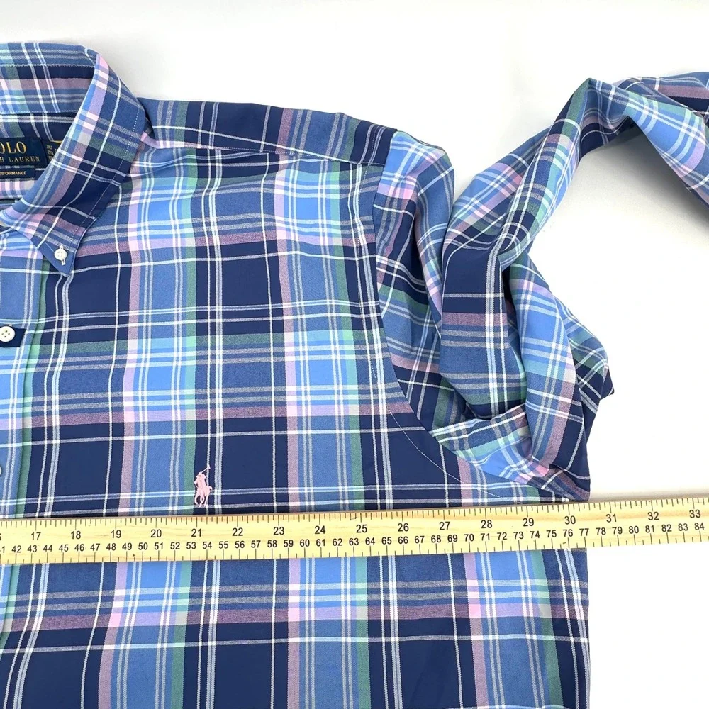 NWT‎ Polo Ralph Lauren Performance Plaid Shirt Mens 2XLT Wicking